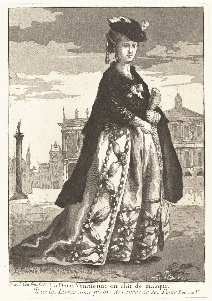 La Dame Venitienne en Habbit de masque (カーニバル ドレスを着たベネチアの女性) 作： ジョバンニ・デヴィッド
