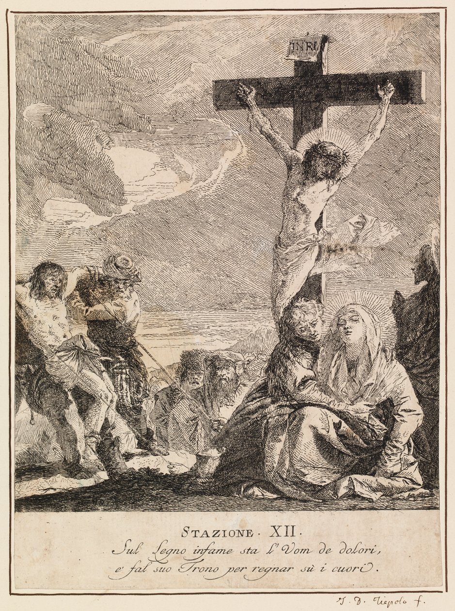Via crucis - 駅XII。イエスの十字架上の死 作： ジョヴァンニ・ドメニコ・ティエポロ