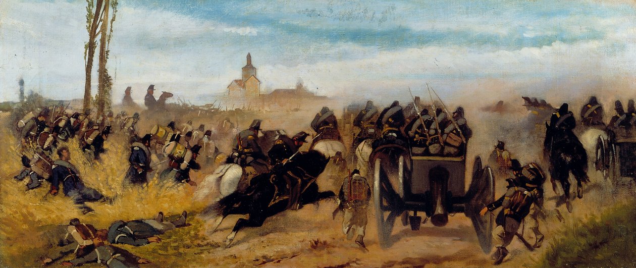 発見の聖母襲撃のエピソード 1864年頃 油彩・カンヴァス 作： ジョバンニ・ファットーリ