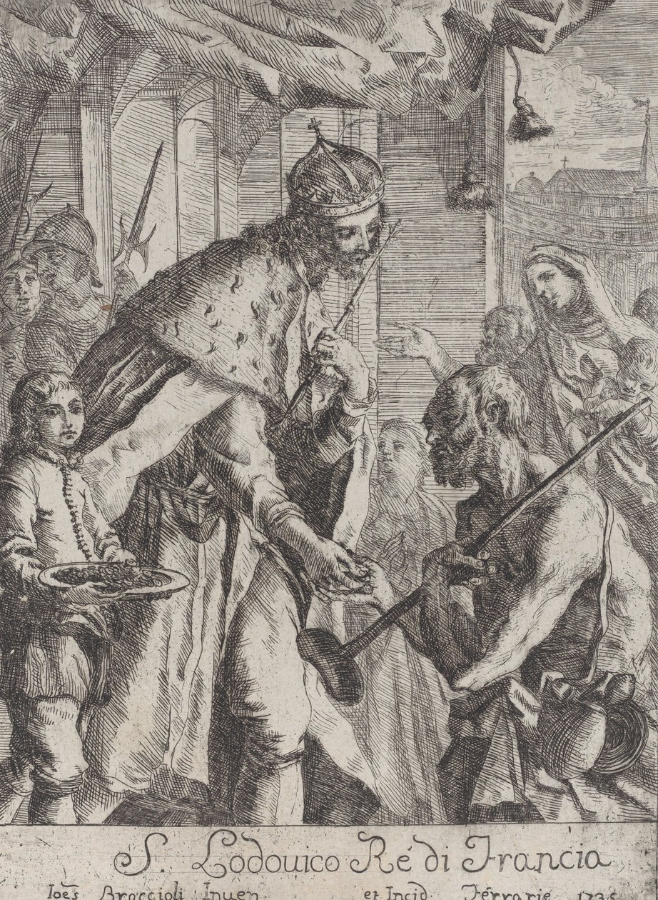 貧しい人々に施しをするセントルイス、1735年。 作： ジョバンニフランチェスコブラッチョーリ