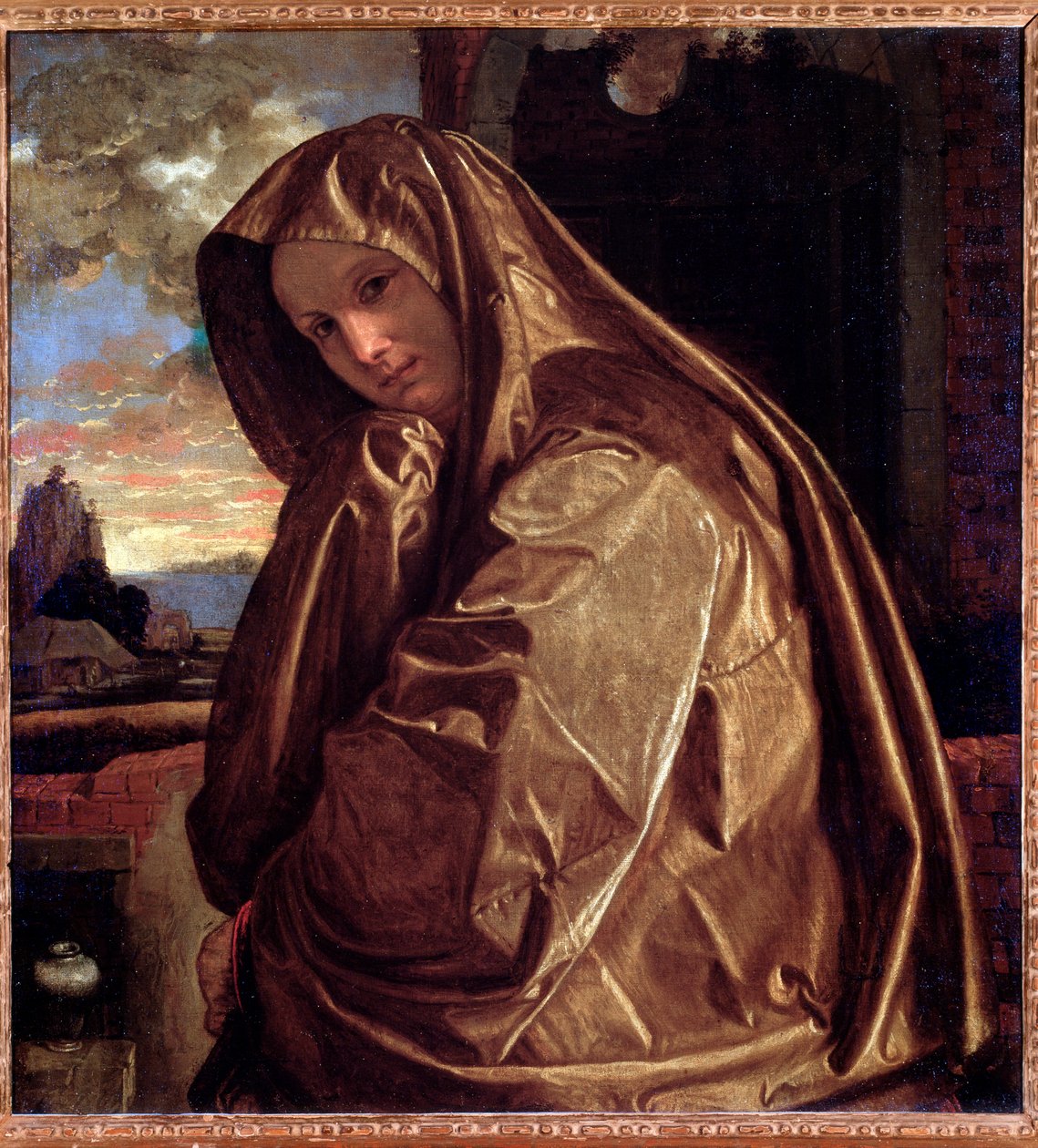 マグダラの聖マリアの表現 ジョバン・ジェロラモ・サヴォルド（1480年頃～1548年以降）の絵画 1535～1540年 薄手 84×77.5cm フィレンツェ、ピッティ宮殿、コッル・コンティーニ・ボナコッシ 作： ジョヴァンニ・ジローラモ・サヴォルド