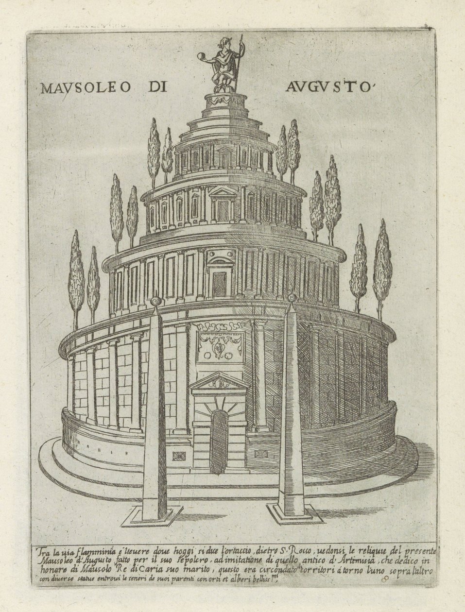 ローマのアウグストゥス廟 Mausoleo di Augusto (オブジェクトのタイトル) ローマの近代および古代のモニュメントと建造物 (シリーズ タイトル) ローマの装飾作品 (シリーズ タイトル) 作： ジョバンニ・マギー
