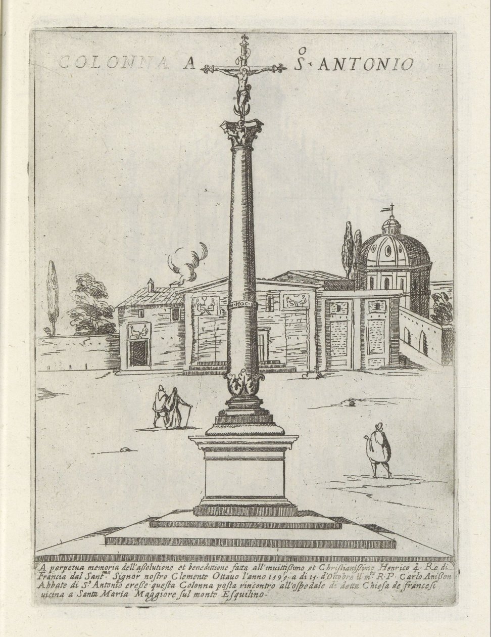 サンアントニオの柱 Colonna a S. Antonio (オブジェクトのタイトル) ローマの近代および古代のモニュメントと建造物 (シリーズ タイトル) ローマの装飾作品 (シリーズ タイトル) 作： ジョバンニ・マギー