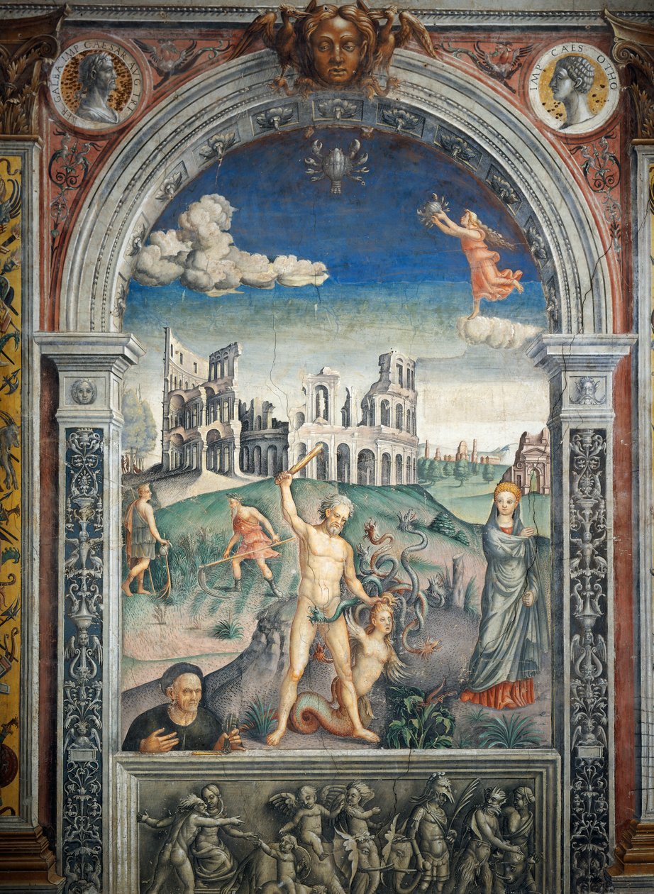 Giovanni Maria Falconetto (1468-1535) 作のフレスコ画、Hall of Zodiac、Palazzo D