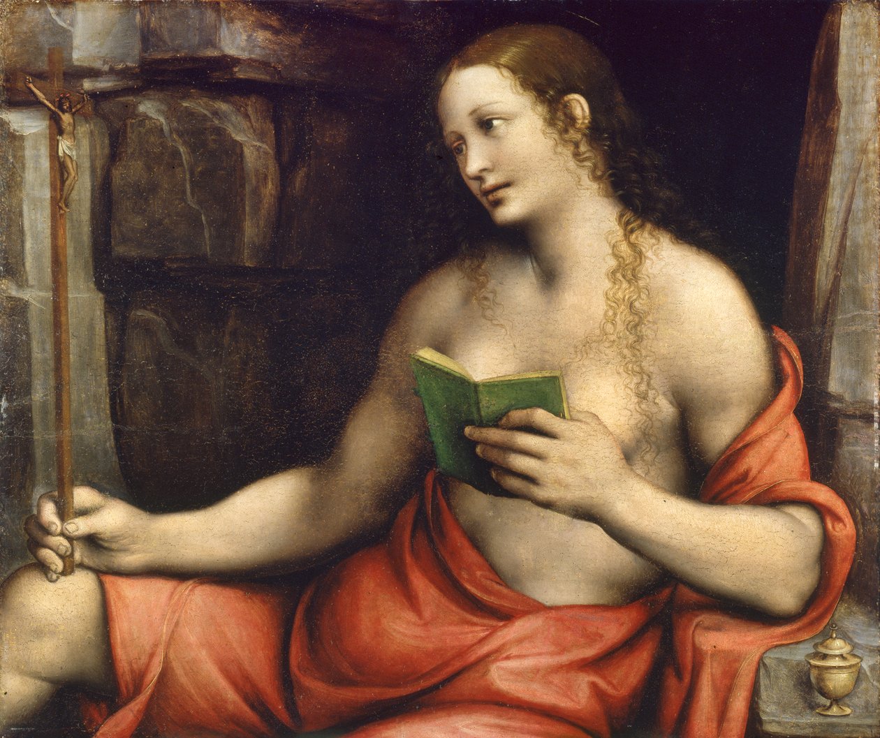 マリアネリ　油絵 悔い改めた聖マグダラのマリア、1520年頃（パネルに油彩）