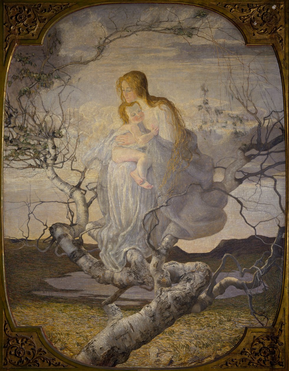 象徴：「生命の天使」ジョバンニ・セガンティーニ（1858-1899）の絵画 1894年日。276x212 cm ミラノ、ガレリア・ダルテ・モデルナ 作： ジョバンニ・セガンティーニ