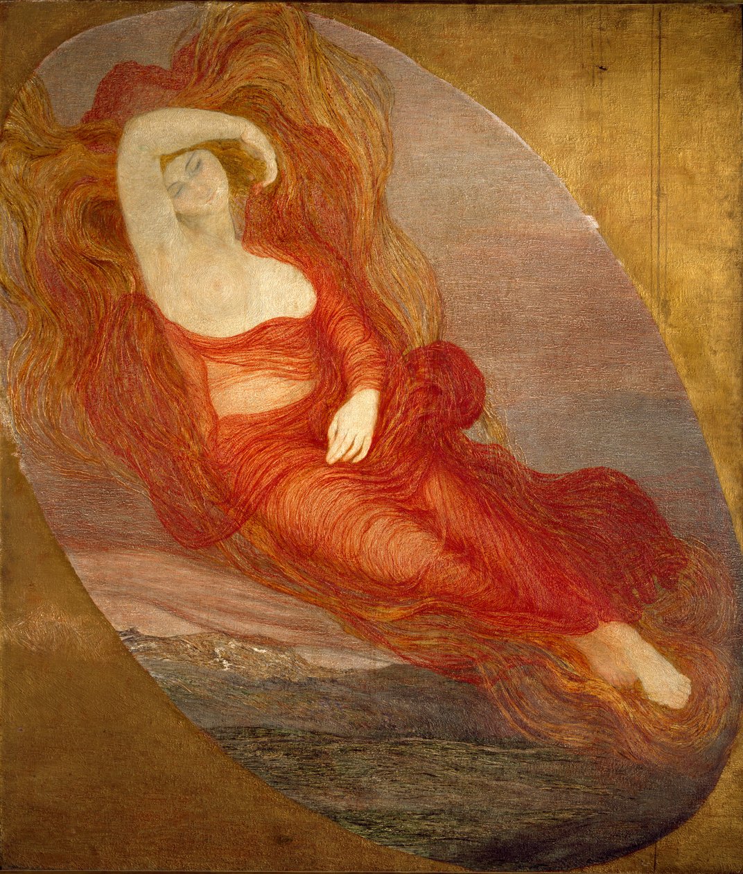 愛の女神の絵 ジョバンニ・セガンティーニ（1858-1899） 1894-1897 日210x133 cm ミラノ、ガレリア・ダルテ・モデルナ 作： ジョバンニ・セガンティーニ