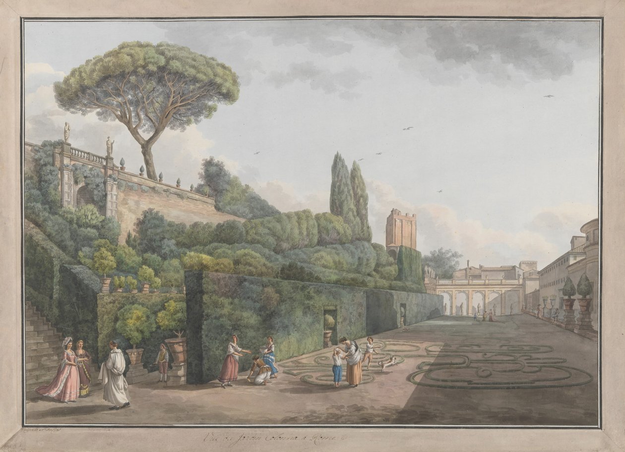 パラッツォ コロンナの庭園、カリフォルニア州。 1780年 クリエイター：ジョヴァンニ・ヴォルパト、ルイ・デュクロス。 作： ジョヴァンニ・ヴォルパト、ルイ・デュクロス