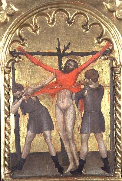 十字架上のキリスト、ミゼリコルディア王妃の多妻教会の詳細、1353-63年 作： ジョヴァンニ・ダ・ミラノ