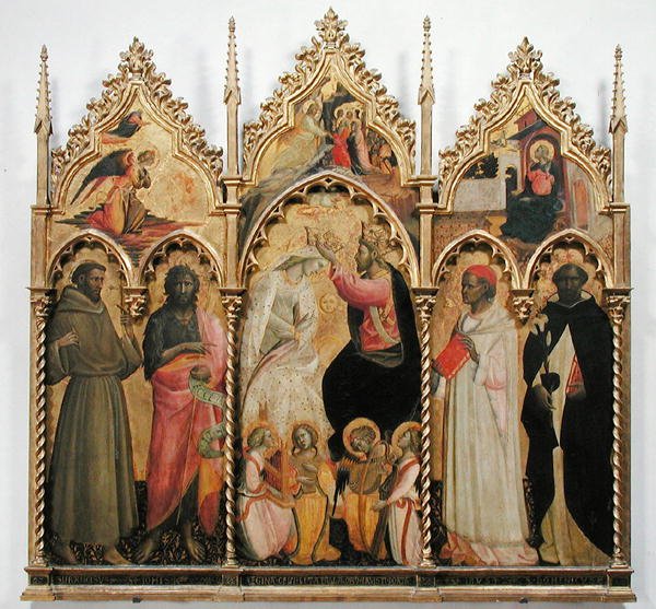 聖人と聖母の戴冠式、c.1420（パネル上のテンペラ） 作： ジョバンニ・ダル・ポンテ