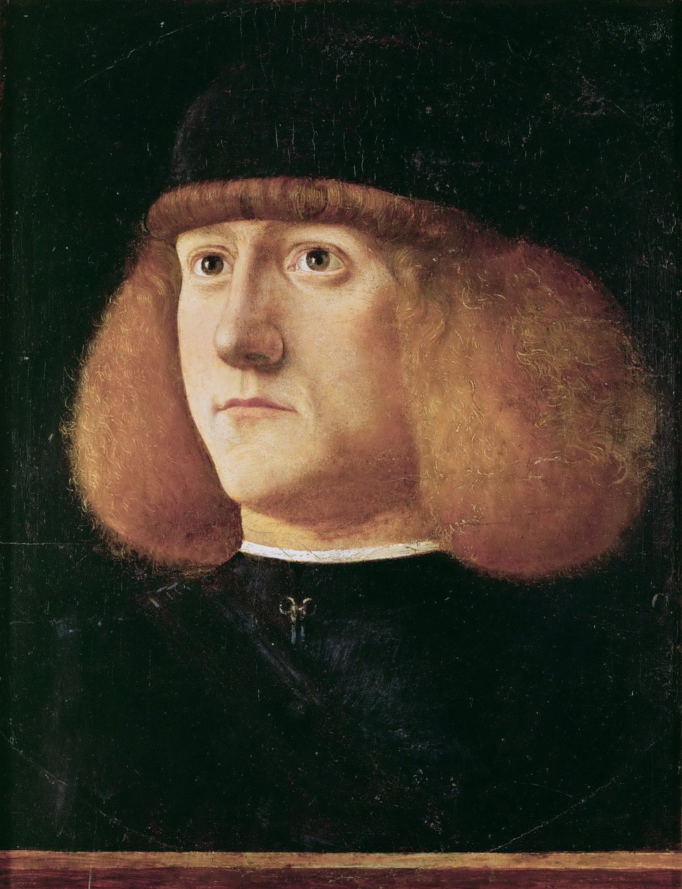 ルネサンス：青年の肖像 パー・マンスエッティ、ジョヴァンニ・ディ・ニッコロ（1465年頃～1527年） 1500年頃木に油彩、29,7x22,3。ヴィエンヌの美術史博物館 作： ジョバンニ・ディ・ニッコロ・マンスエティ