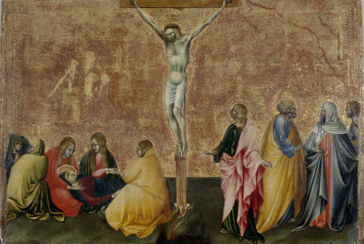 キリストのはりつけ、c.1445（ポプラの木のテンペラ） 作： ジョヴァンニ・ディ・パオロ・ディ・グラツィア