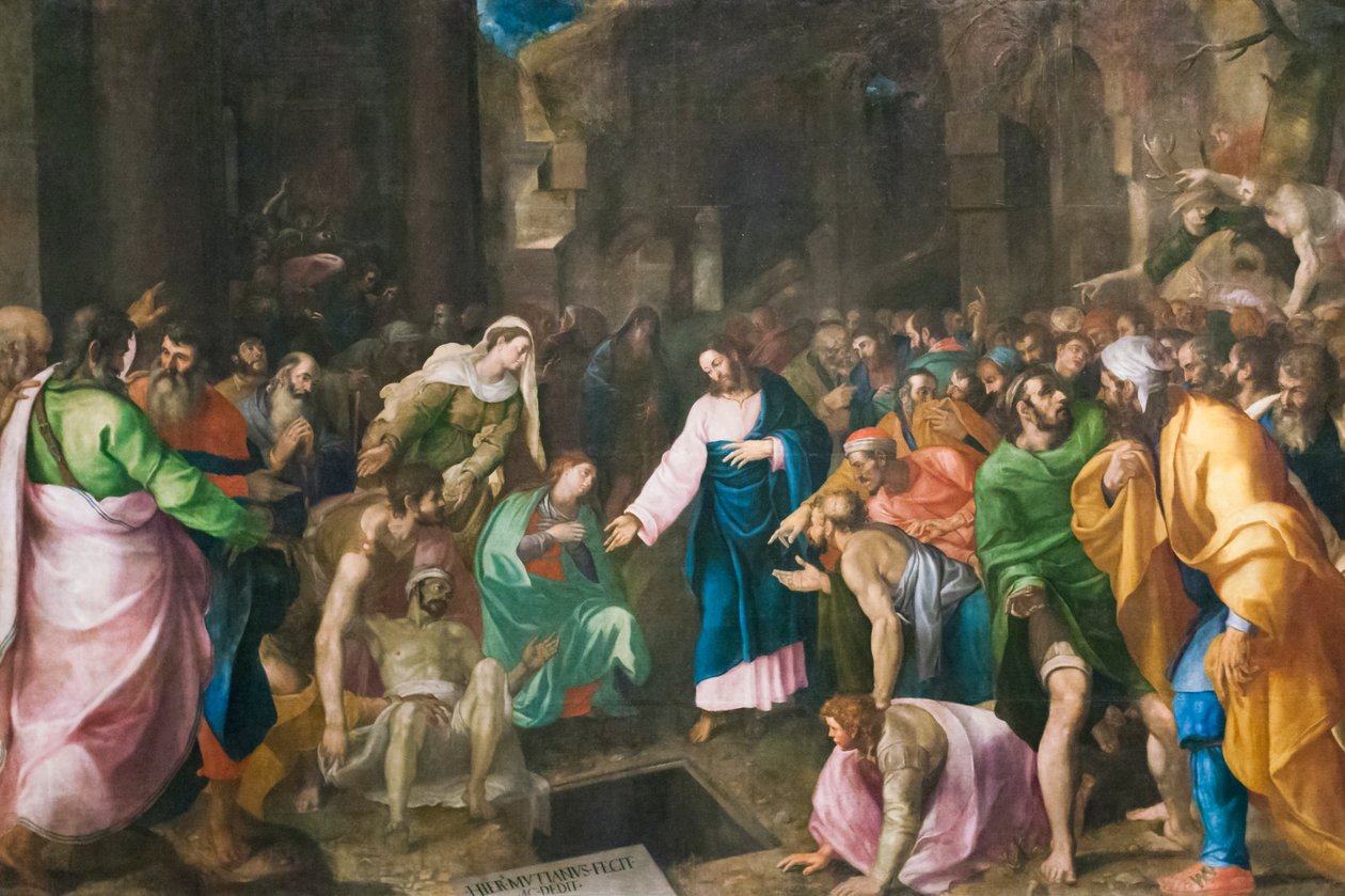 Ressurreição de Lázaro, c.1555 (óleo sobre tela) 作： ジロラモ・ムジアーノ