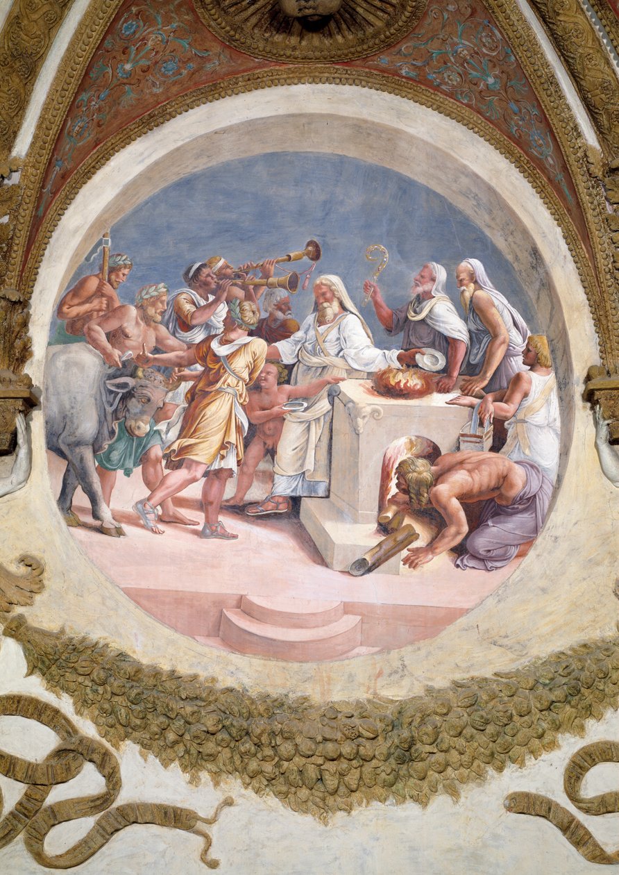 カメラデイヴェンティによる牛の犠牲、1528年 作： ジュリオ・ロマーノ