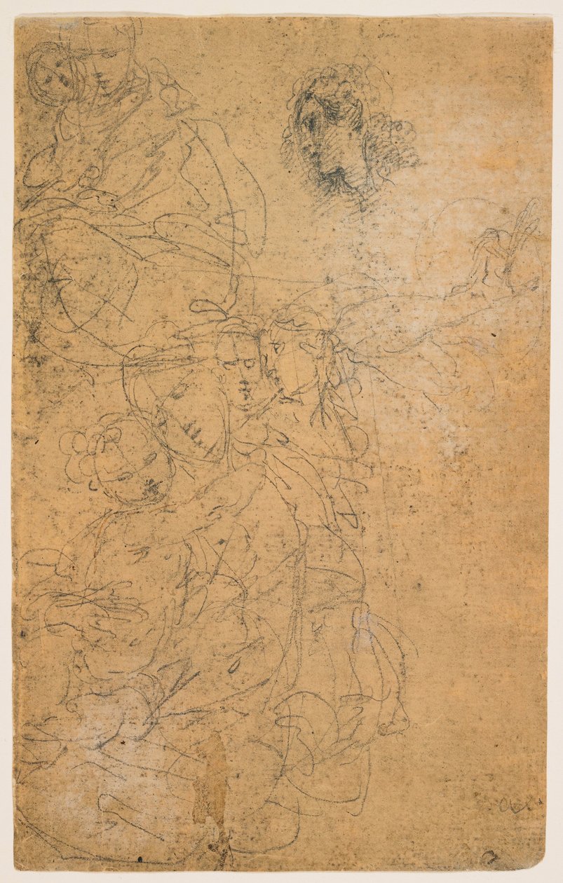 Studien der Madonna mit Kind (recto); Kniende Jungfrau (verso) 作： ジュリオ・チェザーレ・プロカチーニ