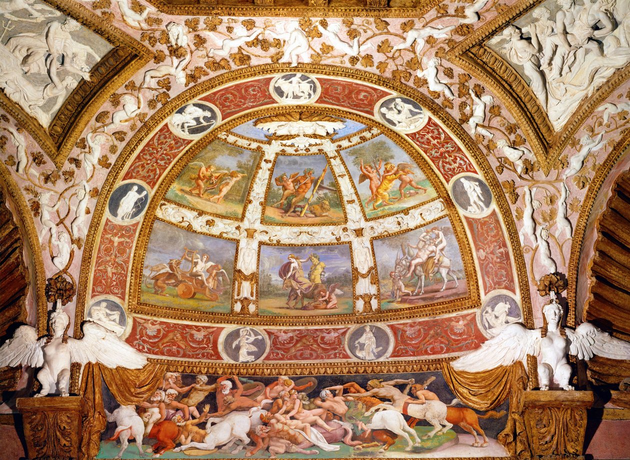 イタリア、マントヴァ、パラッツォ・デル・テ、イーグルス会議所 作： ジュリオ・ロマーノ