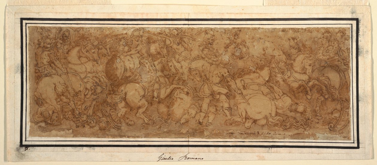 デッサン、戦闘シーン、1524-46年 作： ジュリオ・ロマーノ