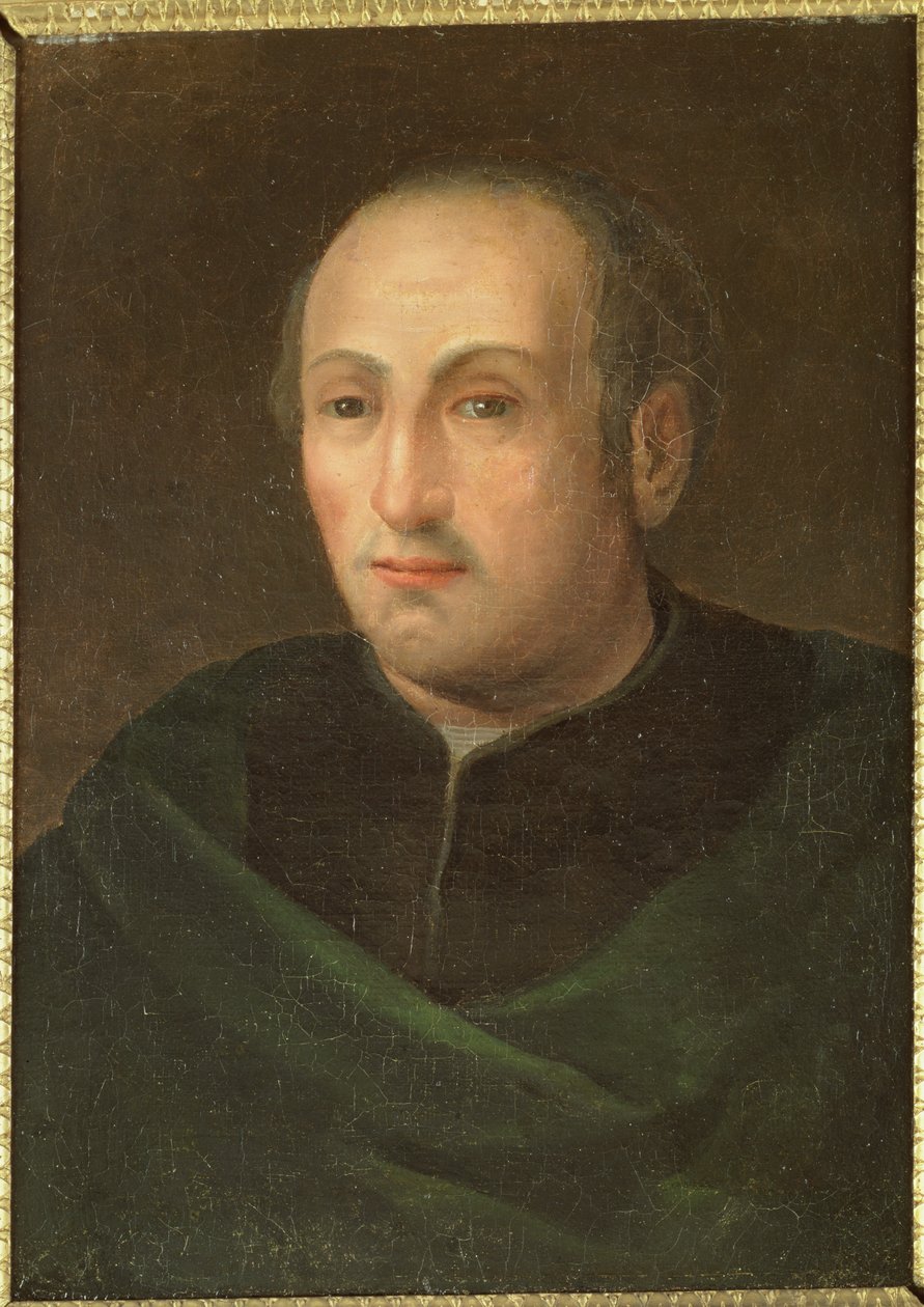 クリストファーコロンブス（c.1451-1506）、ウフィツィ美術館での絵画後、1788年 作： ジュゼッペ・カレンディ