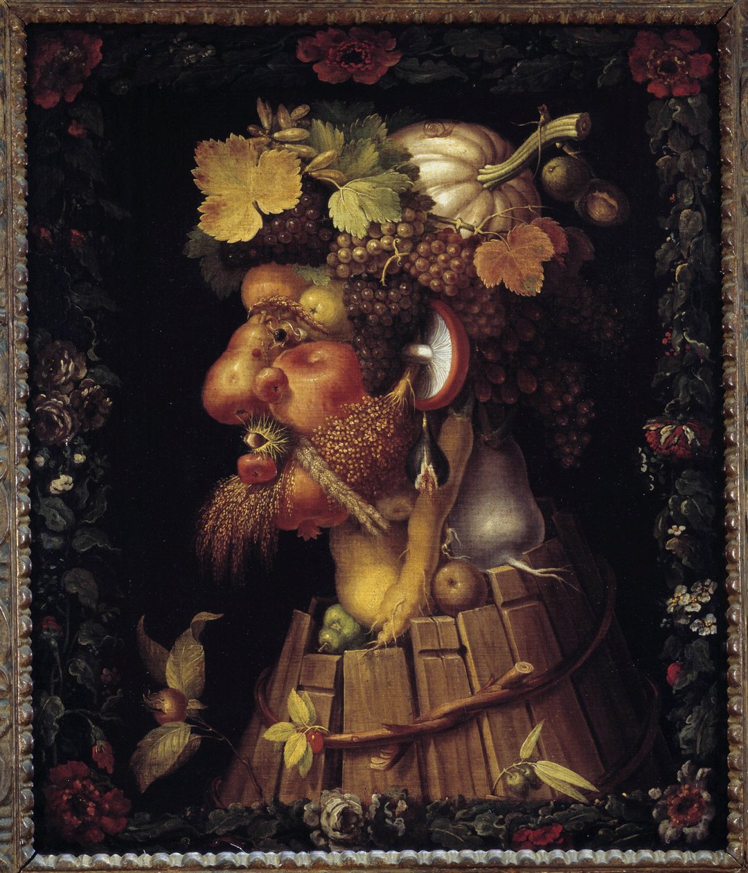 秋。季節の寓話。ジュゼッペ・アルチンボルド(1527-1593)の作品。ルーヴル美術館 作： ジュゼッペ・アルチンボルド