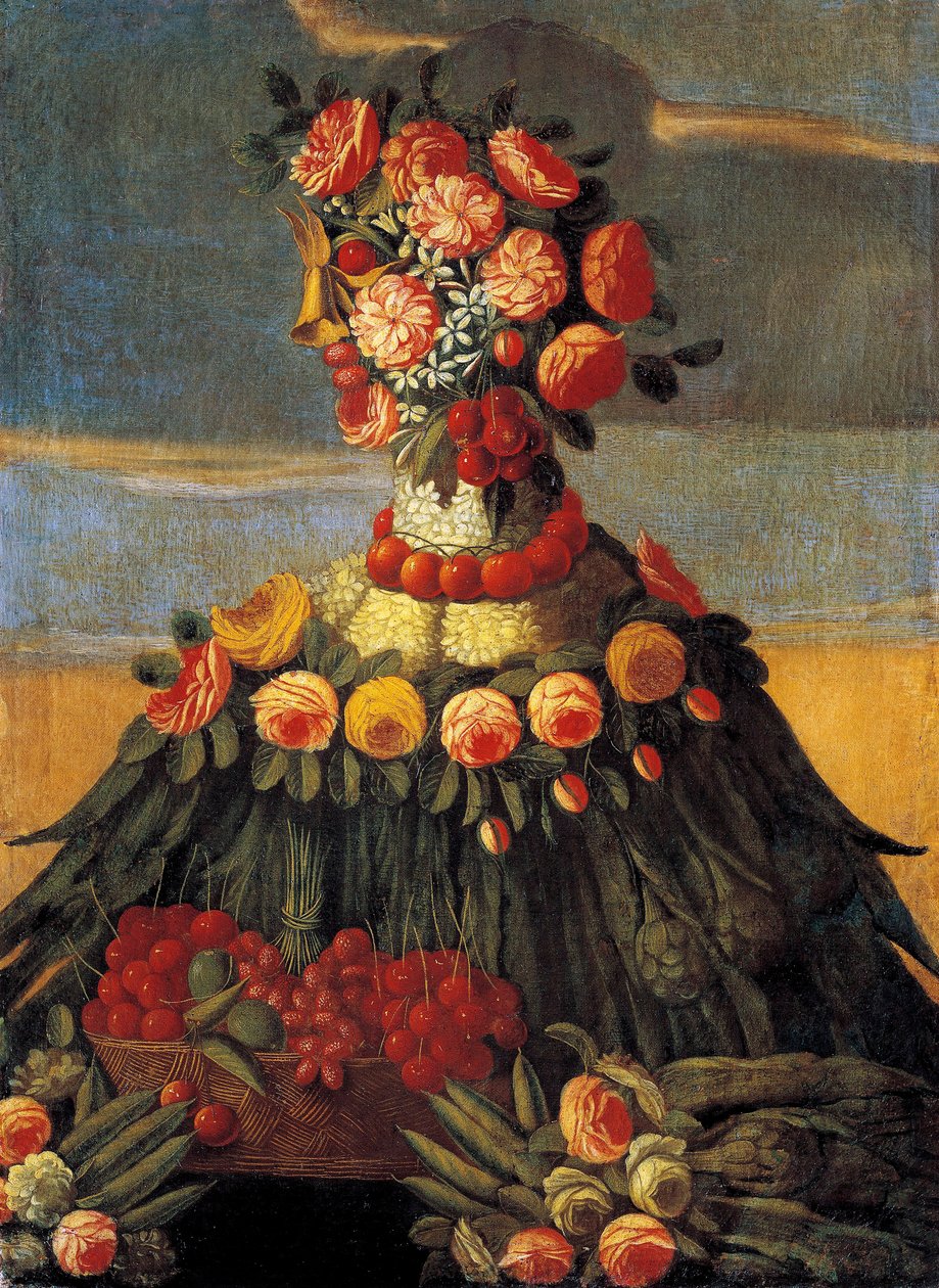ジュゼッペ・アルチンボルド（Arcimboldi）の工房の春の絵 作： ジュゼッペ・アルチンボルド