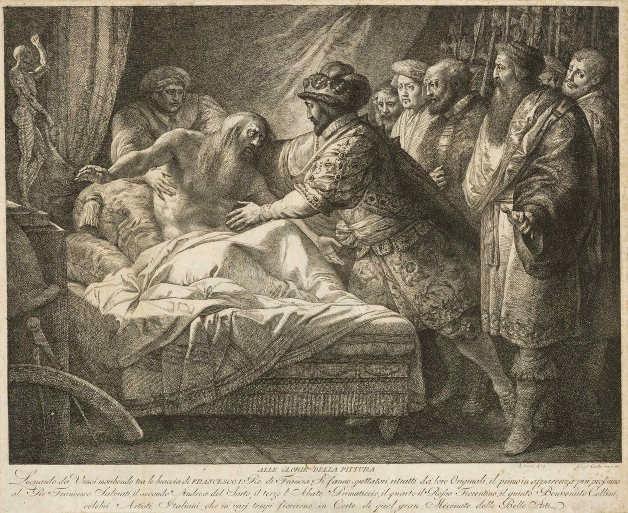 絵画L 絵画の寓意レオナルド・ダ・ヴィンチの死、c。 1790年。