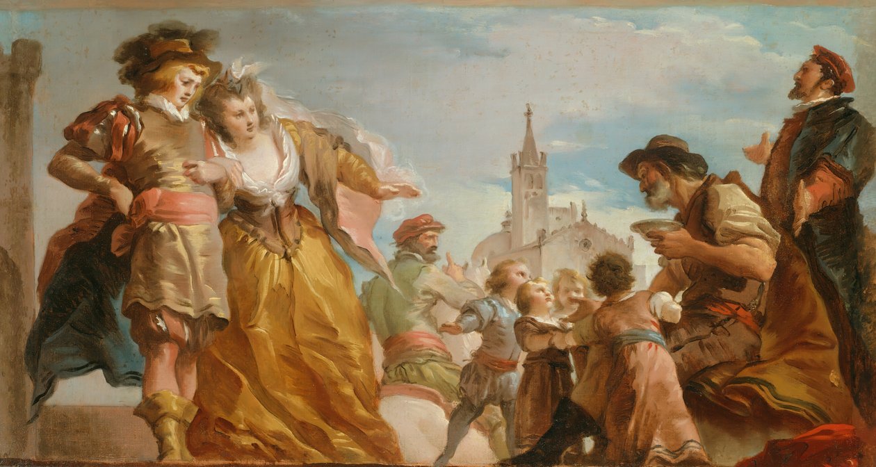 アントワープ伯ゴーティエと娘のヴィオランテの出会い c. 1787年。 作： ジュゼッペ・ケーデス