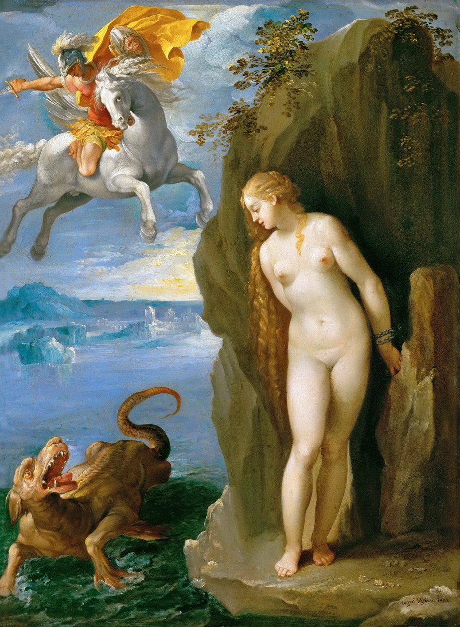 ドイツ語：Perseus befreit Andromeda ペルセウスとアンドロメダ 作： ジュゼッペ・セザーリ