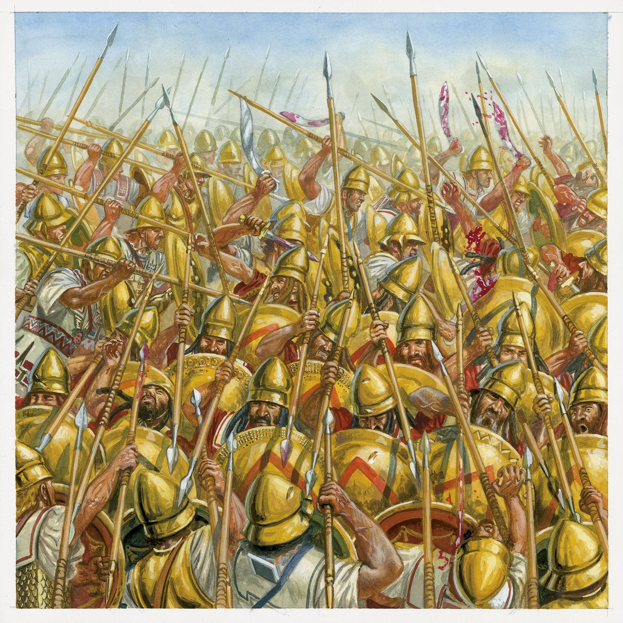 ギリシャ古代史レウクトラの戦い（紀元前371年） テーベインとスパルタの戦い - レウクトラの戦い 作： ジュゼッペ・ラヴァ