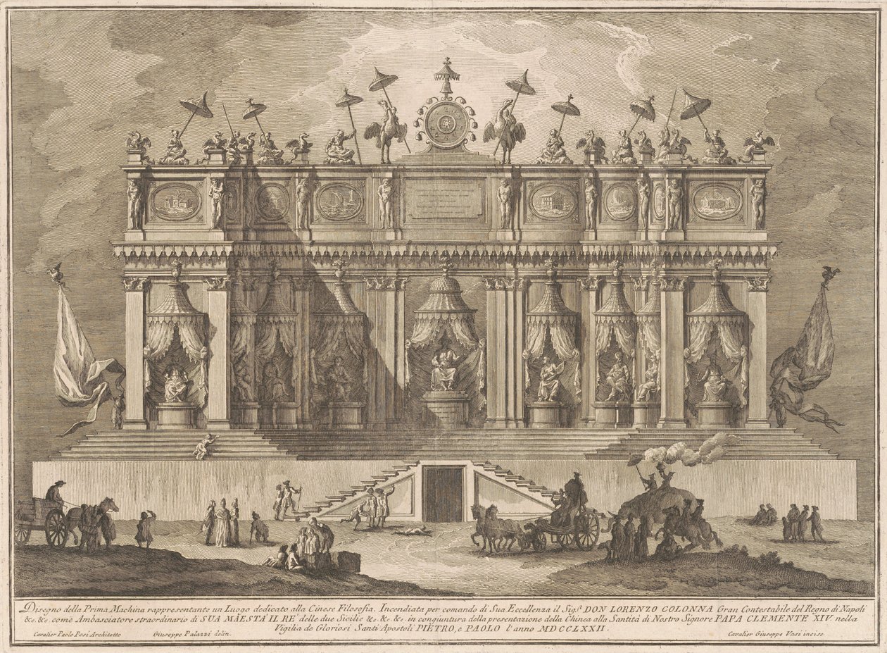 1772年の中国のプリマチーナ：中国哲学に捧げられた建物 作： ジュゼッペ・ヴァシ、ジュゼッペ・パラッツィの後、パオロ・ポジの後