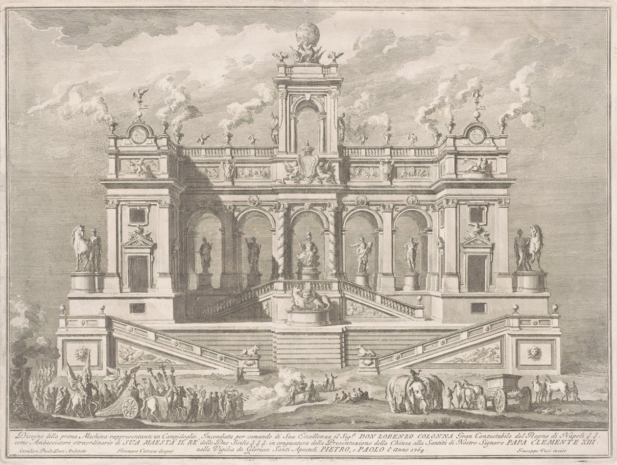 1764年の中国のプリマ・マッキナ：国会議事堂 作： ジュゼッペ・ヴァシ、トムマソ・カトラニの後、パオロ・ポジの後