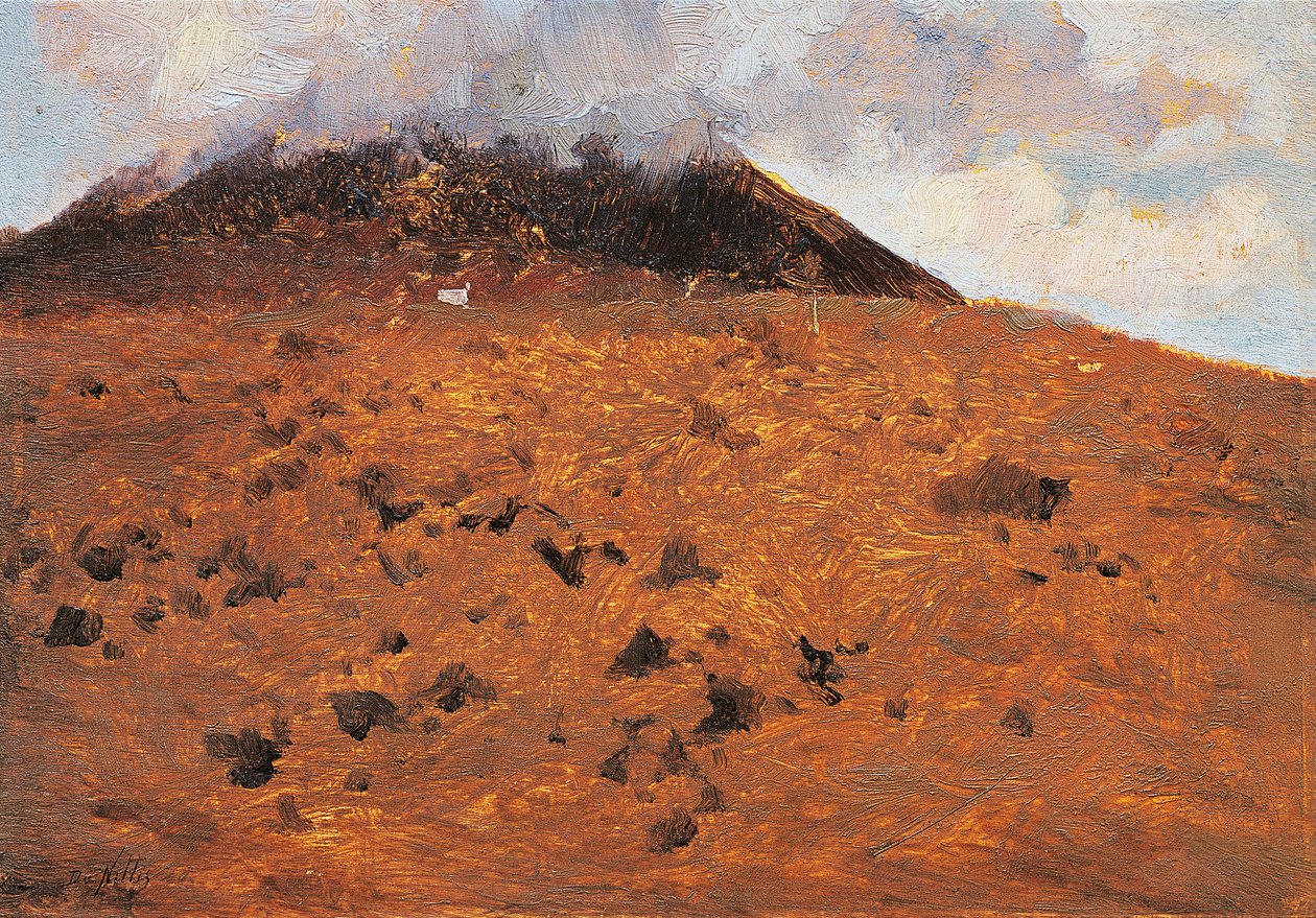 ヴェスヴィオ火山の斜面で 作： ジュゼッペまたはジョセフ・ド・ニッティス