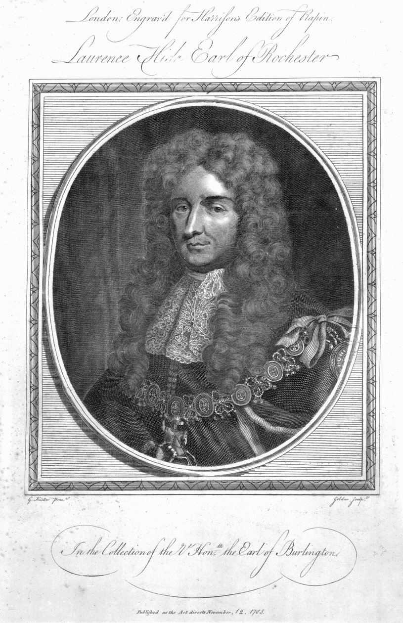ジョンゴールダー、1785年に刻まれたロチェスターの初代伯爵、ローレンスハイド 作： ゴッドフリー・ネラー