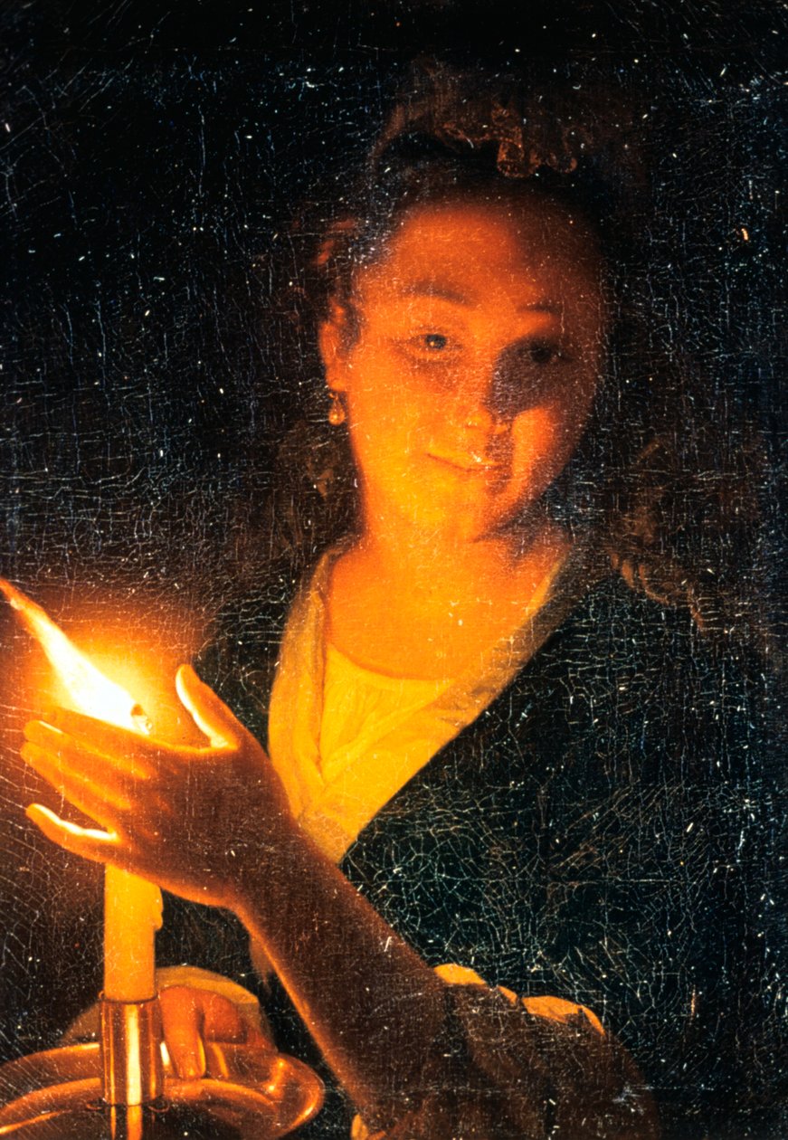 ろうそくを持つ女性、1660年代後半 作： ゴッドフリード・シャルケン