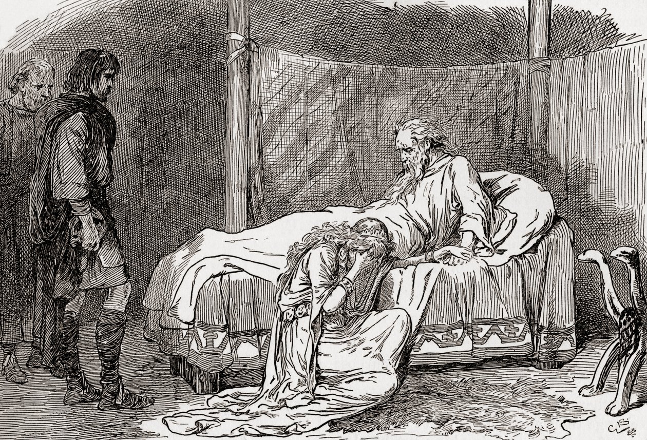 ウィリアムシェイクスピアのシーンは、リア王、第4幕、シーン7、リアを演じます。あなたが私のために毒を持っているなら、それを飲みます。私が覚えているように、あなたの姉妹が持っているので、あなたは私を愛していないことを知っています 作： ゴードンフレデリックブラウン