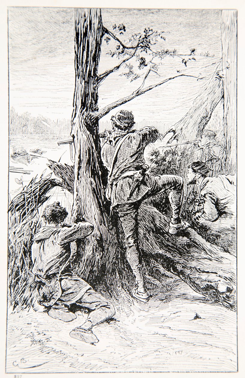 GA Henty、パブによる「カナダのウィルフ、または大陸の勝利」からのイラスト。 Blackie and Son Ltd.、1887 作： ゴードンフレデリックブラウン