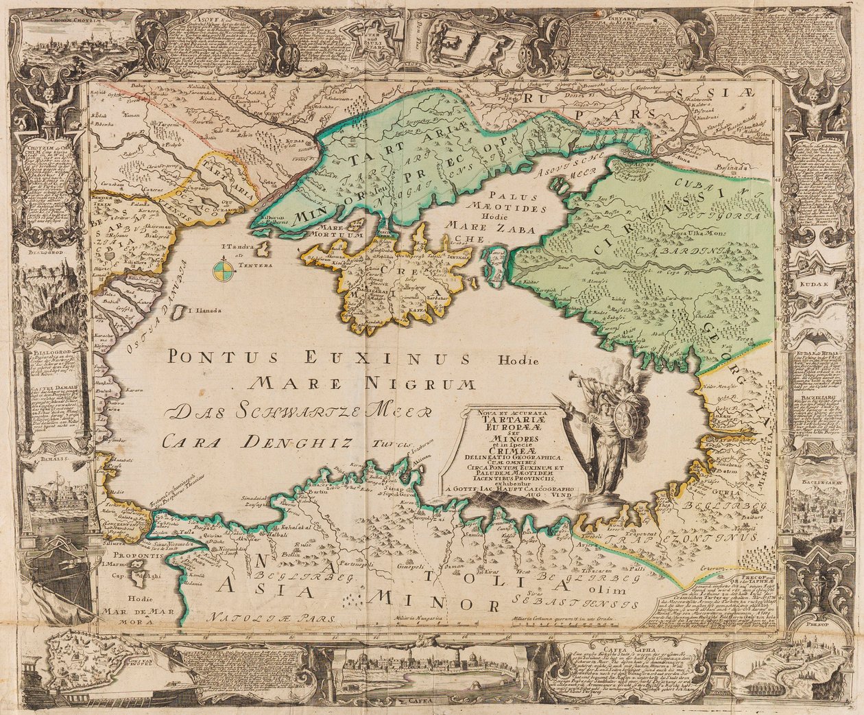 黒海とクリミアの地図、c。 1740年。 作： ゴットフリートジェイコブハウプト