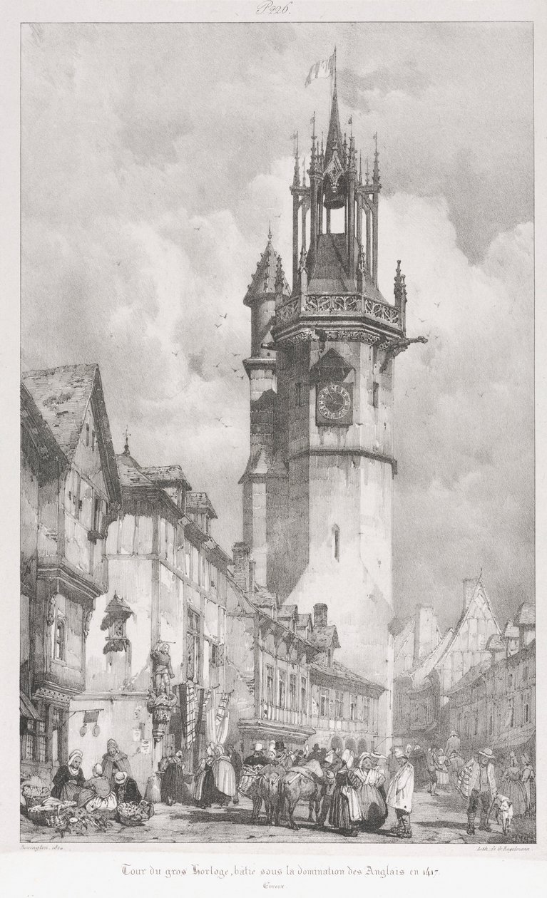 絵のようにロマンチックな旅、古代フランス、ノルマンディー...、1824年。 作： ゴットフリードまたはゴデフロイエンゲルマン