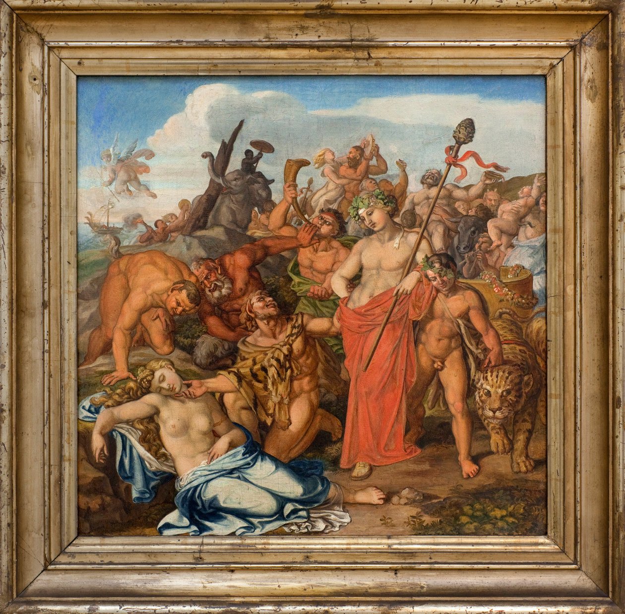 バッカスとアリアン。 Gottlieb Schick (1776-1812) の絵画、キャンバスに油彩 作： ゴットリーブ・シック