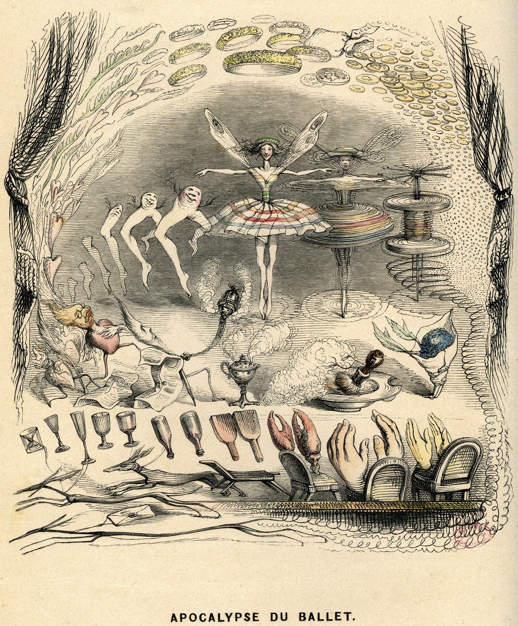 アンリ・フルニエによる小説『Un Autre Monde』の挿絵 作： グランヴィル (1803-47)