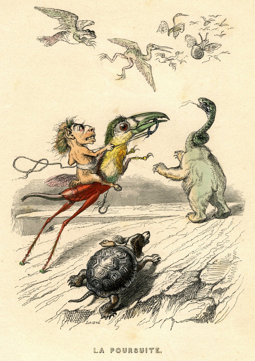アンリ・フルニエによる小説『Un Autre Monde』の挿絵 作： グランヴィル (1803-47)