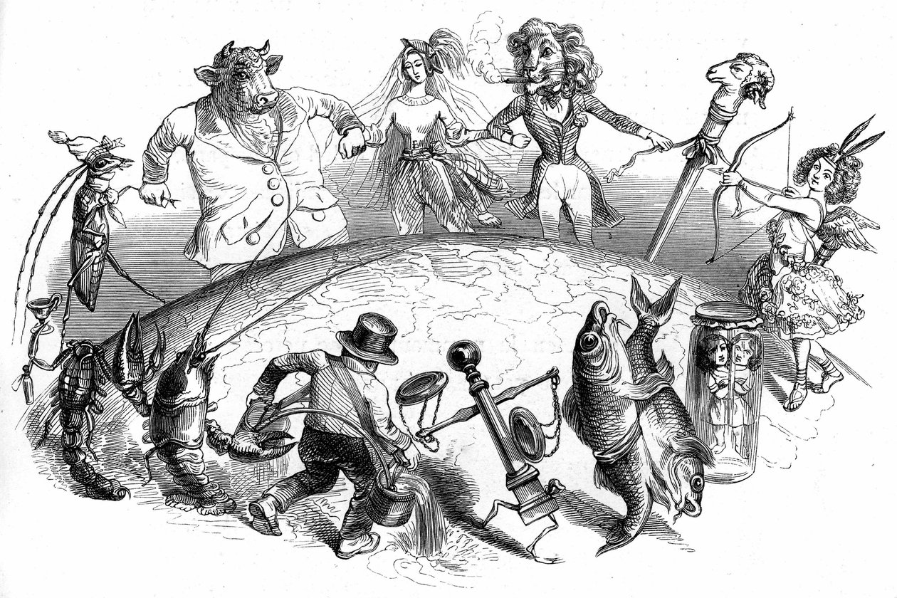 アンリ・フルニエによる小説『Un Autre Monde』の挿絵 作： グランヴィル (1803-47)