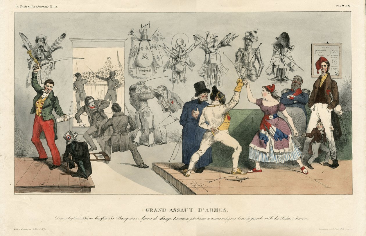 La Caricature (1830) politique』に掲載されたJean Ignace Gerard dit Grandville (1803-1847) のイラスト、No.119。 作： グランドビル