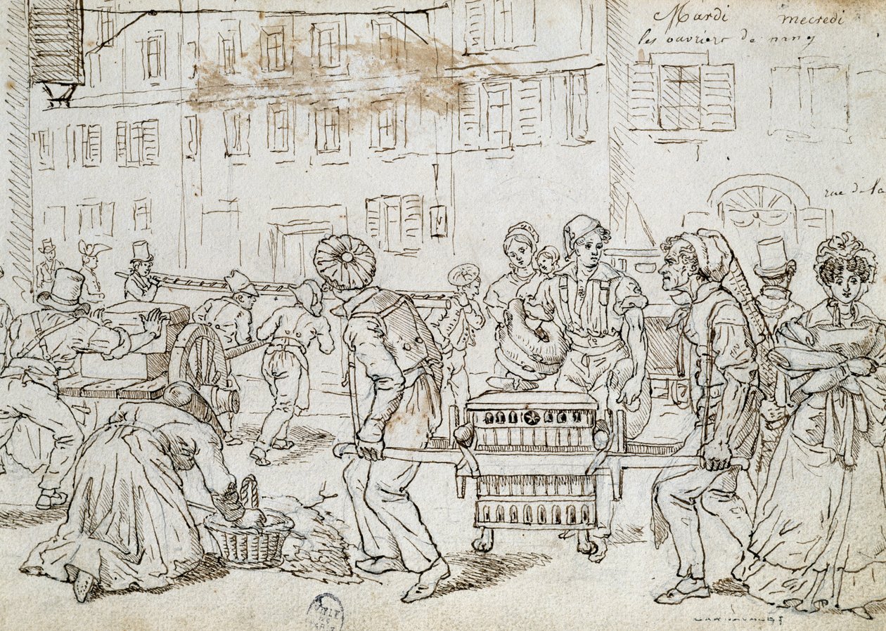 ジャン＝ジャック・グランドヴィル（1803-1847）が描いた「ナンシーの労働者」（フランス 作： グランドビル
