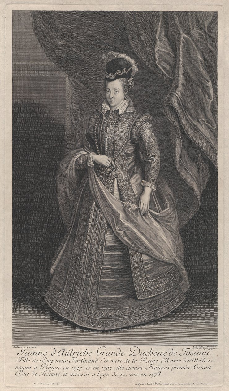 オーストリアのジョアンナ、トスカーナ大公爵夫人の肖像。 1707年 作： ジェラルド・エデリンク