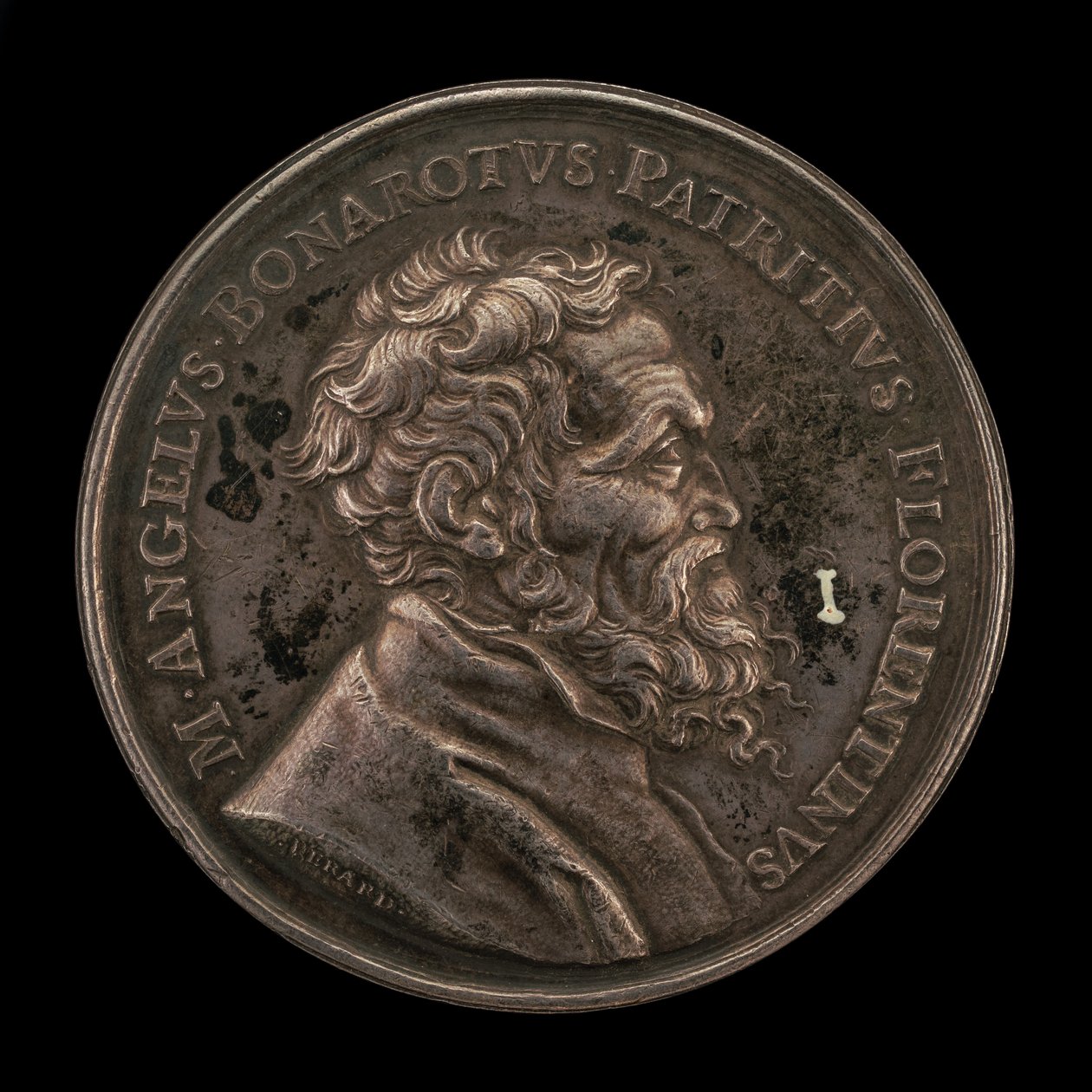 ミケランジェロ ブオナローティ、1475 ～ 1564 年、イタリア人アーティストの表側、1673 年。 作： ジェラール・レオナルド・ヘラール