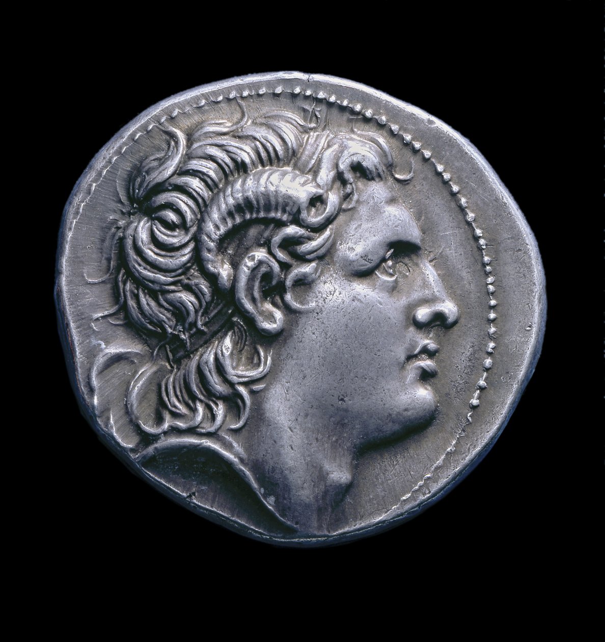 ペラの古代ギリシャの銀貨、紀元前286-281年（銀） 作： ギリシャ語