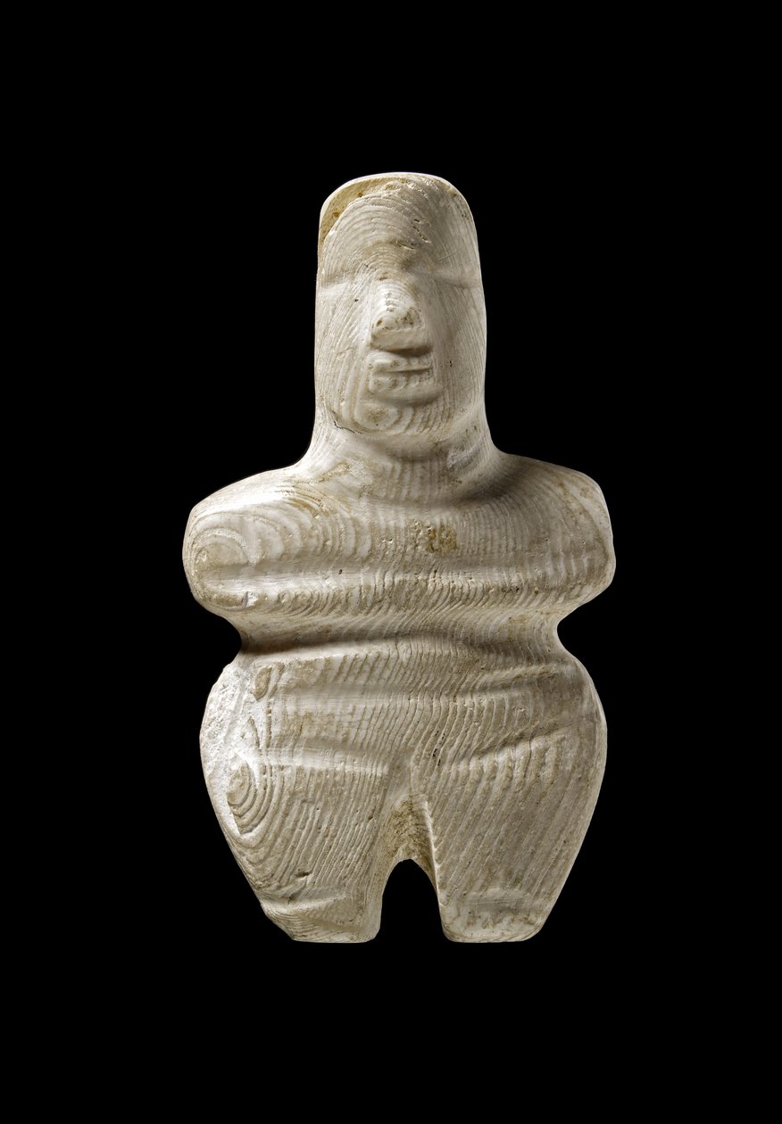 キクラデスの置物、ナクソス、紀元前3000-2000年頃（大理石） 作： ギリシャ語
