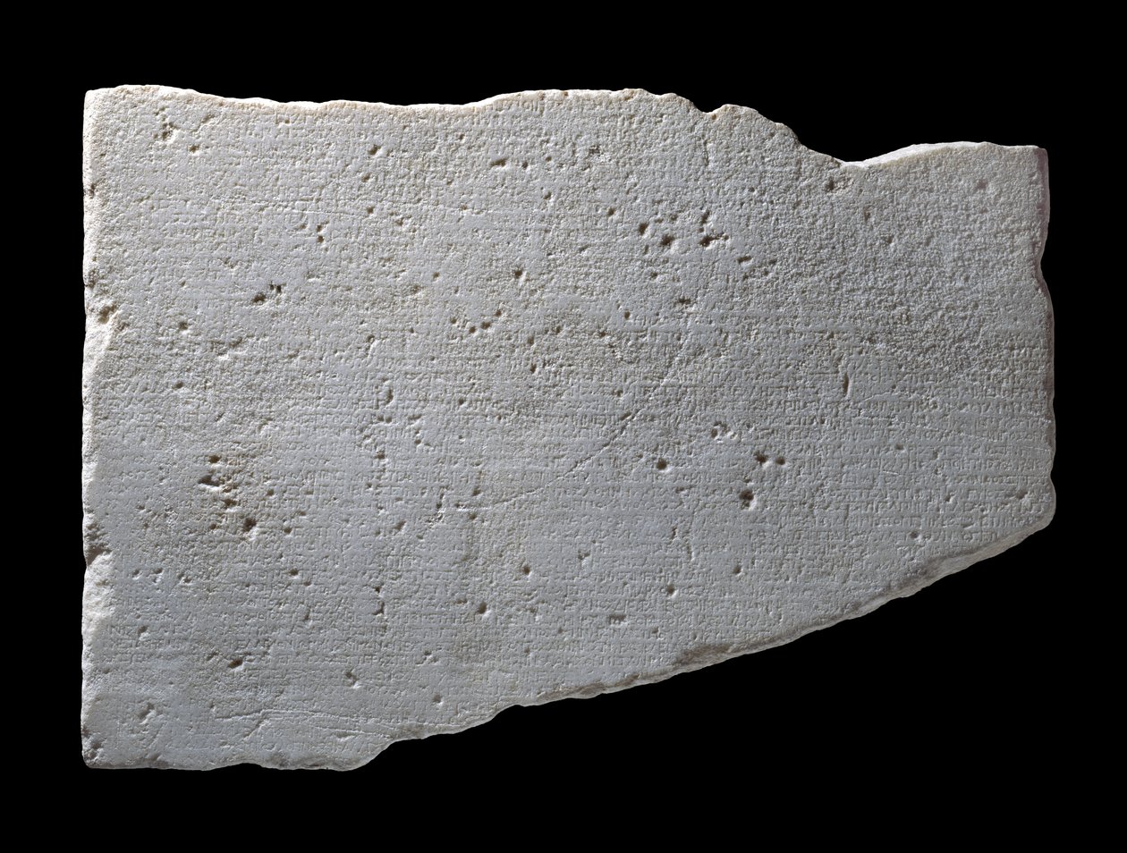パリアン大理石の断片、紀元前264年頃（大理石） 作： ギリシャ語