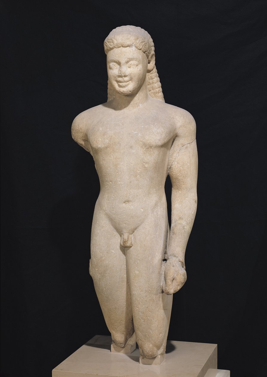 アスクレピオスの聖域の近く、パロス出身のクーロス、紀元前540年頃（大理石）（98017、164837-164839も参照） 作： ギリシャ語