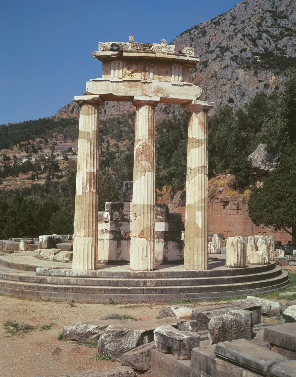アテナプロナイアサンクチュアリのトロス寺院の眺め 作： ギリシャ語